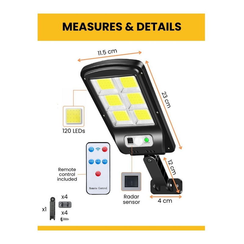 Farol Solar Focos Solares Faroles Exterior Solares 120 Led
