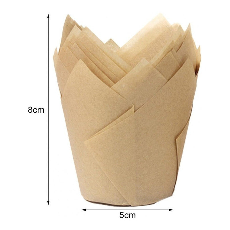 Pack 24 Capsulas De Papel Para Muffins Tulipán Molde Cupcake