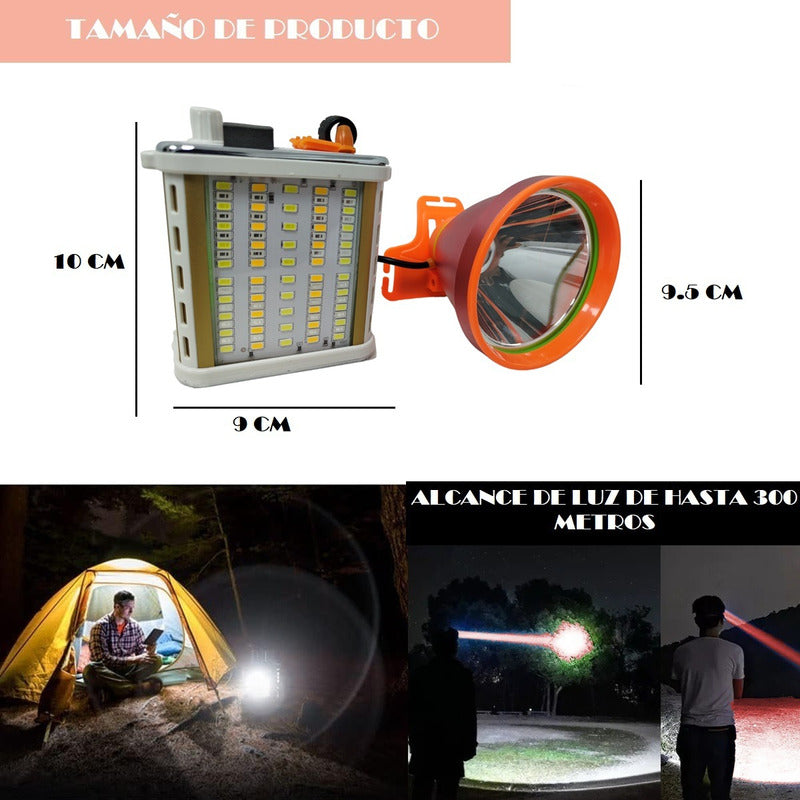 Focos De Caza Linterna Minera Recargable Luz Roja Led 200w