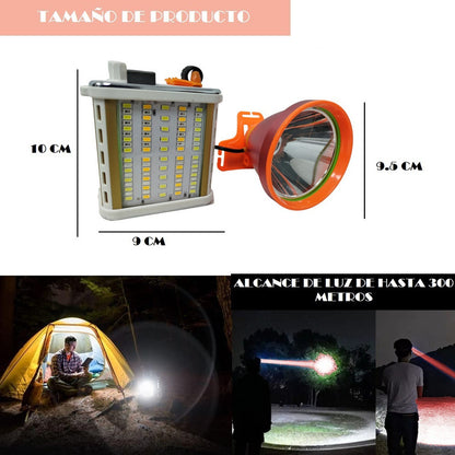 Focos De Caza Linterna Minera Recargable Luz Roja Led 200w