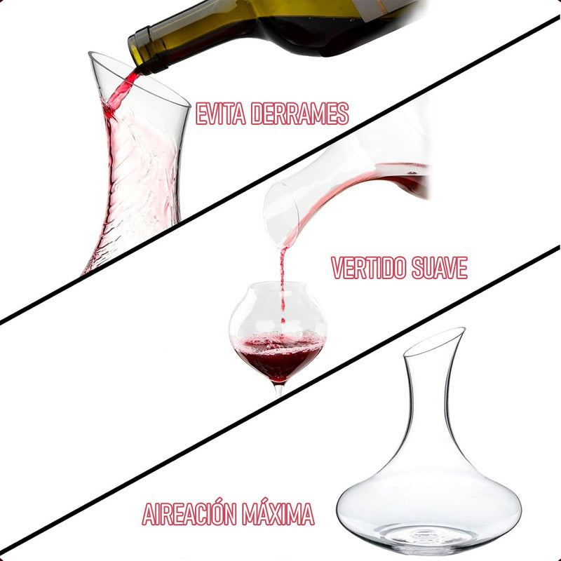 Decantador De Vino Jarra De Vidrio 1.2 Litros Aireador