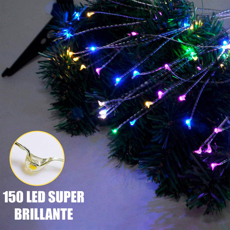 Luces Hadas Navidad Solares Luces Fuego Artificial Exterior