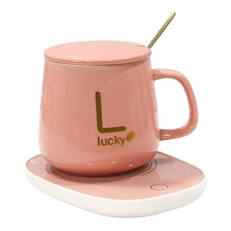Pack X4 Taza De Café Con Calentador Eléctrico Juego De Tazas