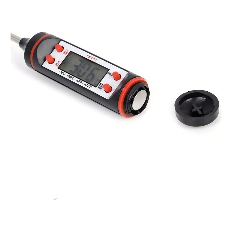 Termometro Digital De Cocina Pinche Alimentos Y Liquidos Color Negro