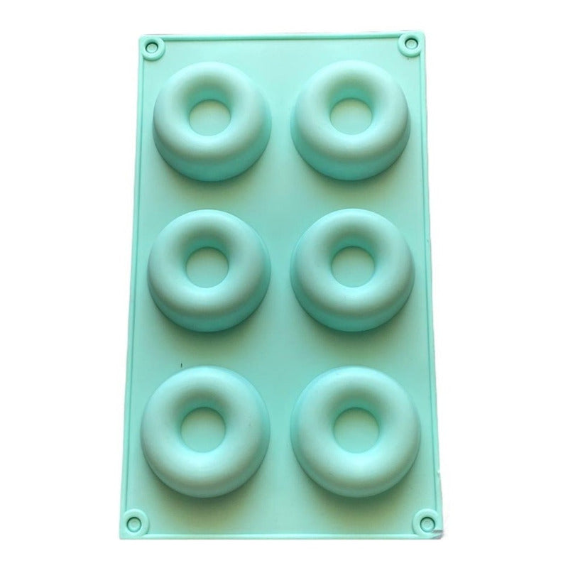 Molde Silicona 6 Rosquillas Moldes Reposteria Donas Donuts