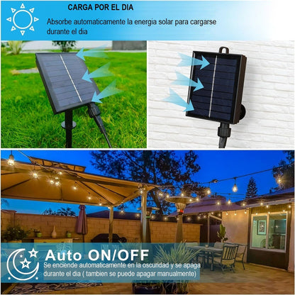 Guirnalda Luces Vintage Solares Cascada Luces Solar 7.5m