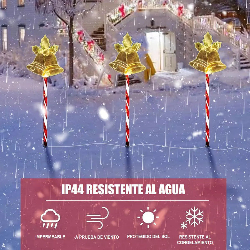 Pack X5 Luces Navideñas Solares Campana Calida Luces Navidad Exterior Solares Estaca Navieña Campana Calida Arcashopping Luces Navideñas Estacas Solares Luces Navidad Solar