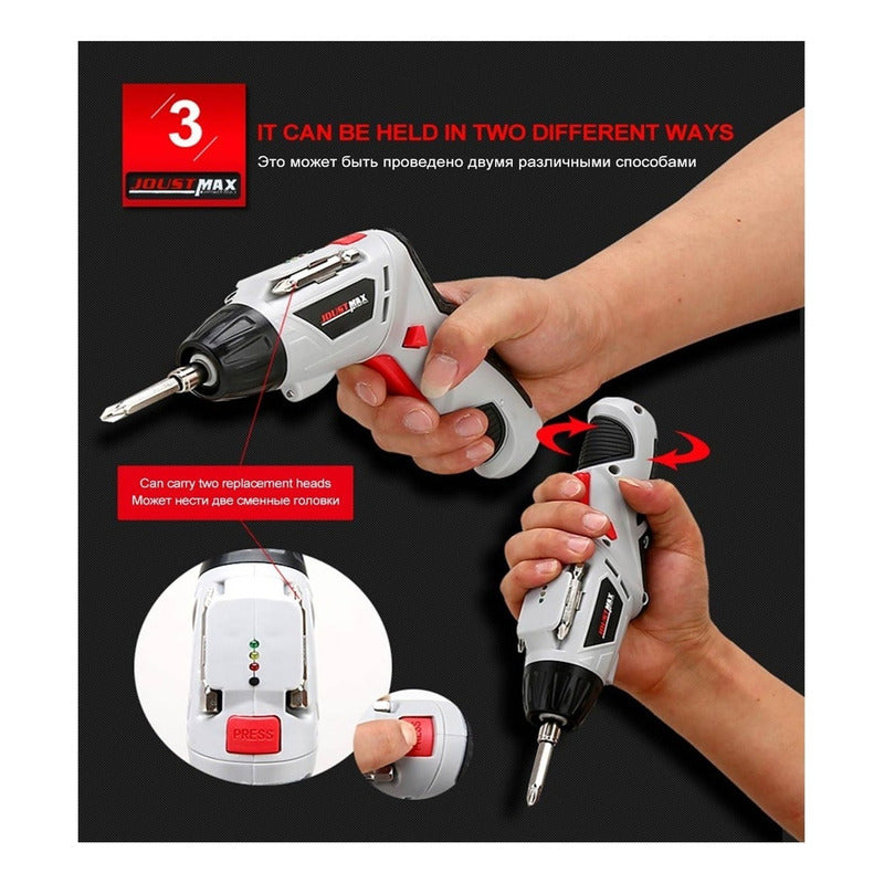 Atornillador Eléctrico Atornillador Inalambrico + Set 45 Pz Color Gris Frecuencia 50/60