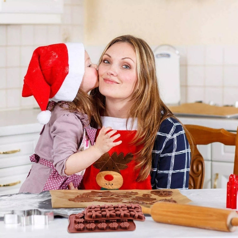 Pack X2 Molde Silicona Chocolate Navidad Moldes Repostería