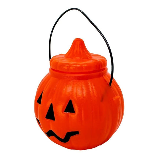 Calabaza Plástica Para Dulces Portátil Halloween Decoración