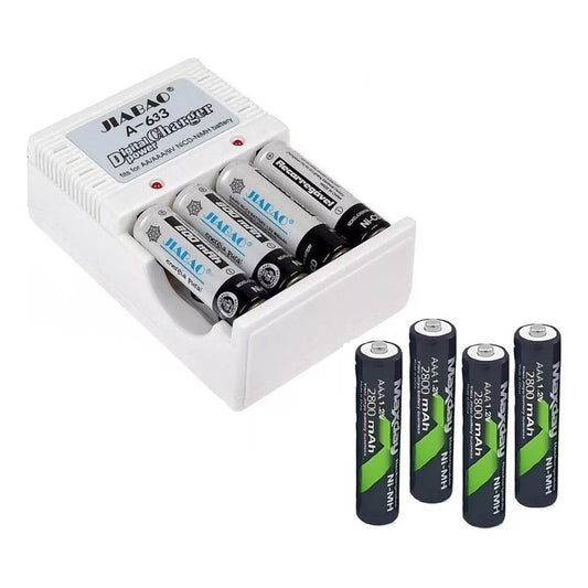 Pilas Aaa Recargables Cargador Pila Aa Cargador + 4 Pilas Aa