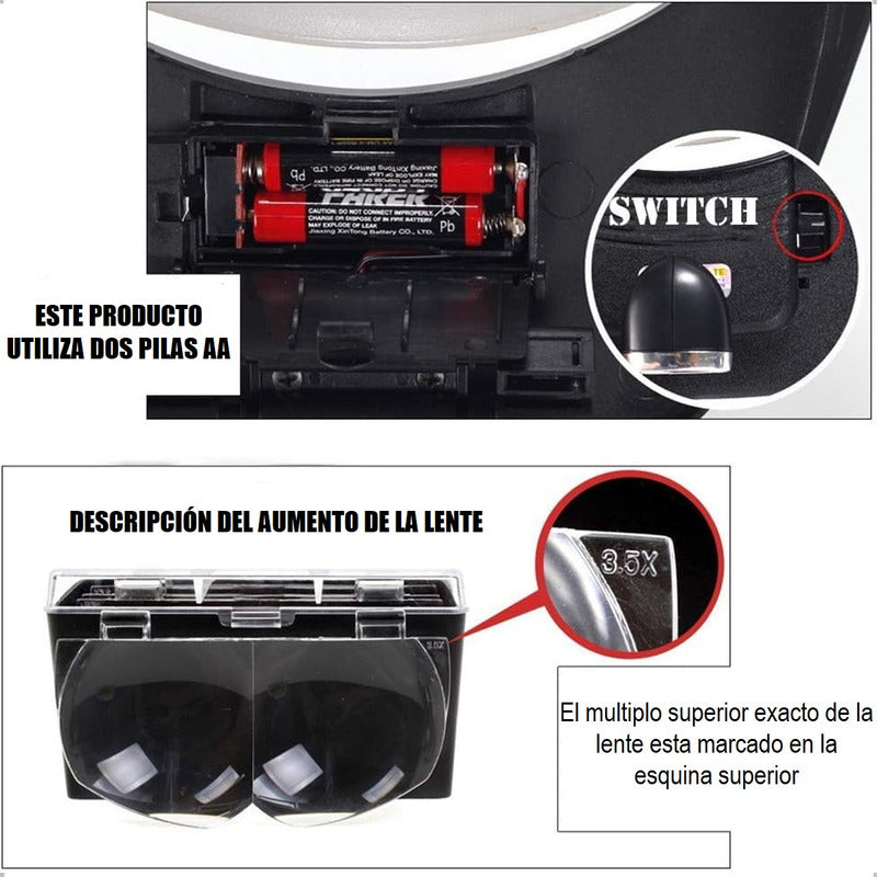 Lentes Lupa Lupa Led Lupa Vicera Con Luz Led Lupas Amplifica