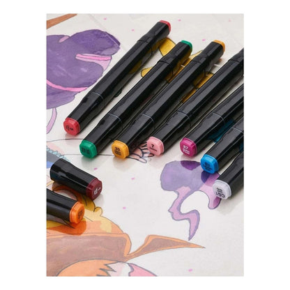 Set Plumones Doble Punta 24 Piezas Plumones Color Brillantes
