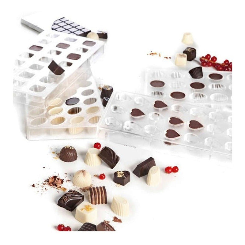 Molde Chocolate Policarbonato Moldes Para Bombones Cuadrado