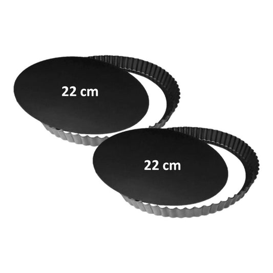 Pack X2 Molde Desmontable Tartaleta Molde Kuchen Molde 22 Cm