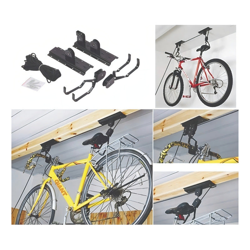 Gancho Para Colgar Bicicleta Techo Color Negro
