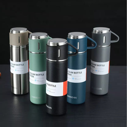 Set Termos Para Agua Caliente Termo Cafe + 3 Tazas 500 Ml
