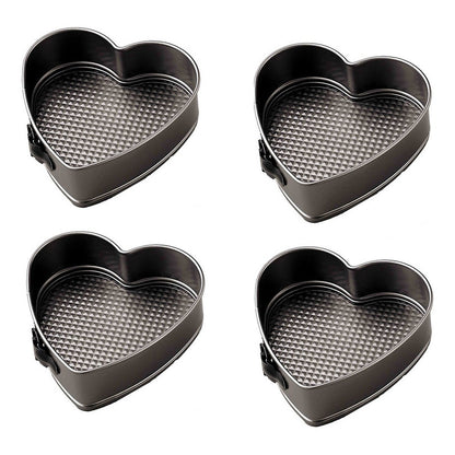 4 Molde Desmontable Corazón Para Torta Queque Repostería