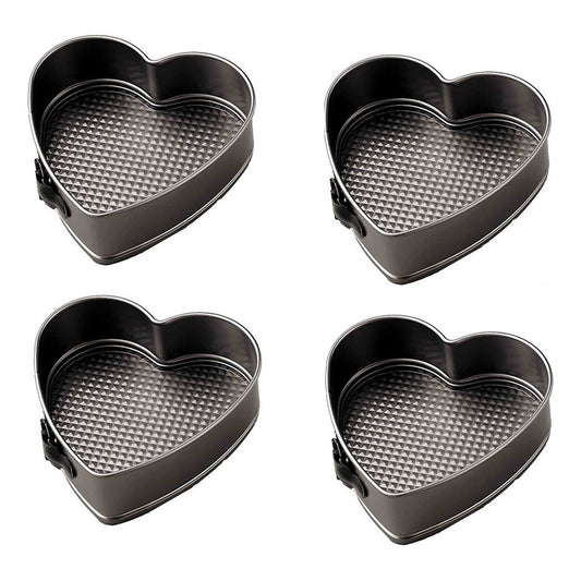 4 Molde Desmontable Corazón Para Torta Queque Repostería