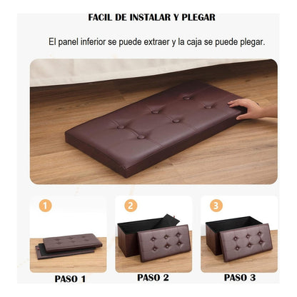 Puff Organizador Taburete Plegable Banco Organizador Baúl