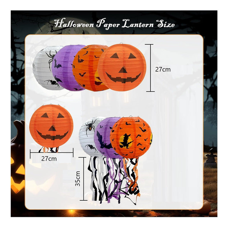Farol De Papel Decorativo Halloween Faroles Adorno Fiestas