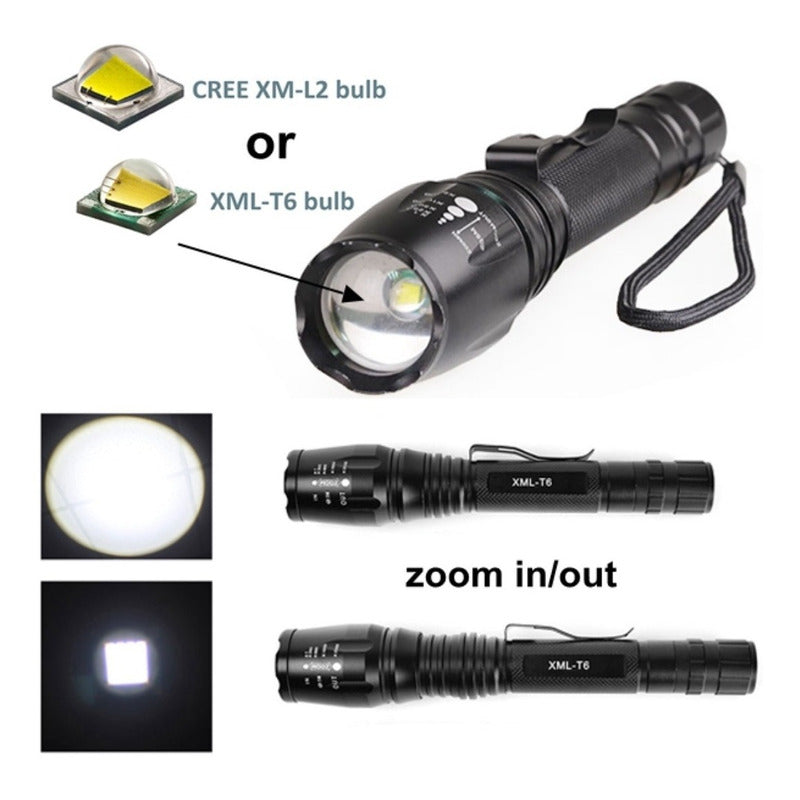 Pack X4 Linterna Led Camping Linterna Tactica 18000 Lumens