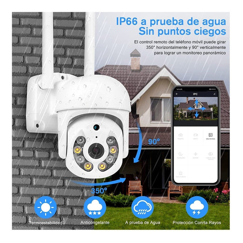 Cámara Seguridad Wifi Cámara Ip Infrarrojo 1080p Impermeable