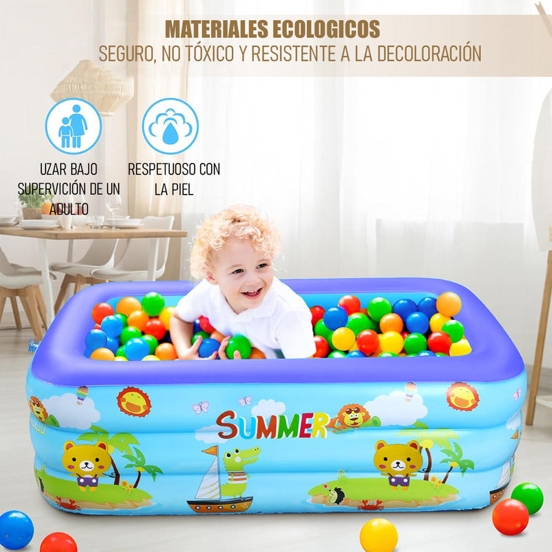 Piscinas Para Niños Piscina Pequeña Bebe Piscinas Infantiles Arcashopping Piscina Inflable 150x100x50cm Piscina Rectangular Para Niños Piscina Para Bebes 3 Anillos Piscinas Inflables Azul