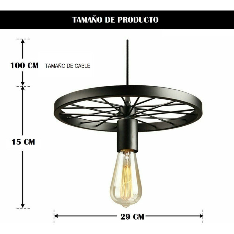 Lampara Colgante Tipo Rueda Rustica Lampara Vintage De Techo