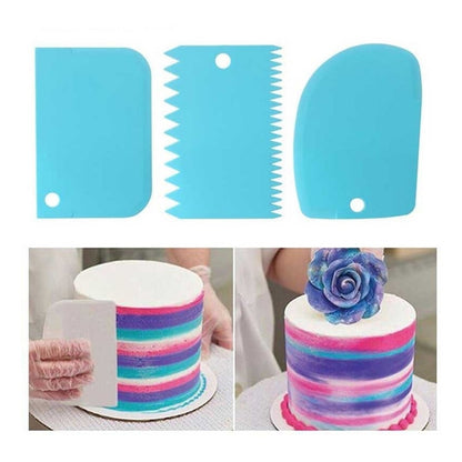 Set 3 Raspadores De Repostería Espátula Texturizadoras Torta