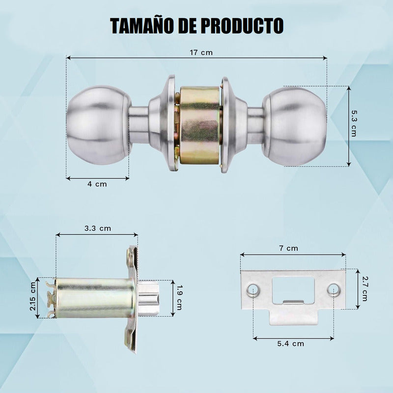 Cerradura Chapa Para Puertas Chapa Dormitorio Cerradura Baño