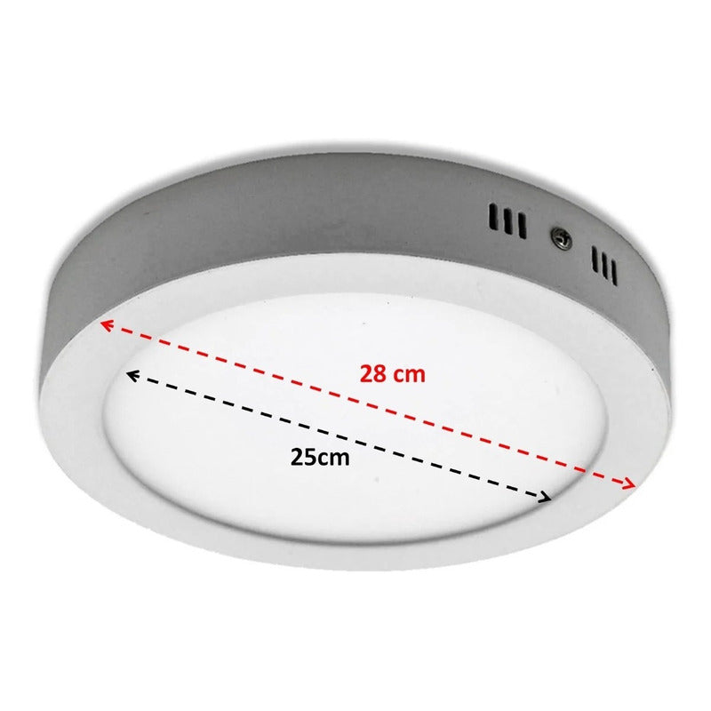 Pack X8 Foco Redondo Foco Led Sobrepuesto 24w Lamparas Techo