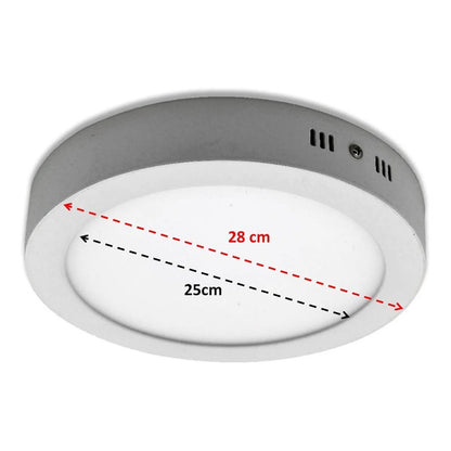 Pack X8 Foco Redondo Foco Led Sobrepuesto 24w Lamparas Techo