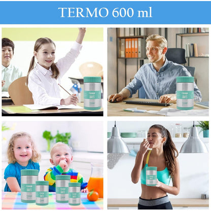 Termo Comida 600ml Termo Acero Inoxidable Keep Lonchera Kee