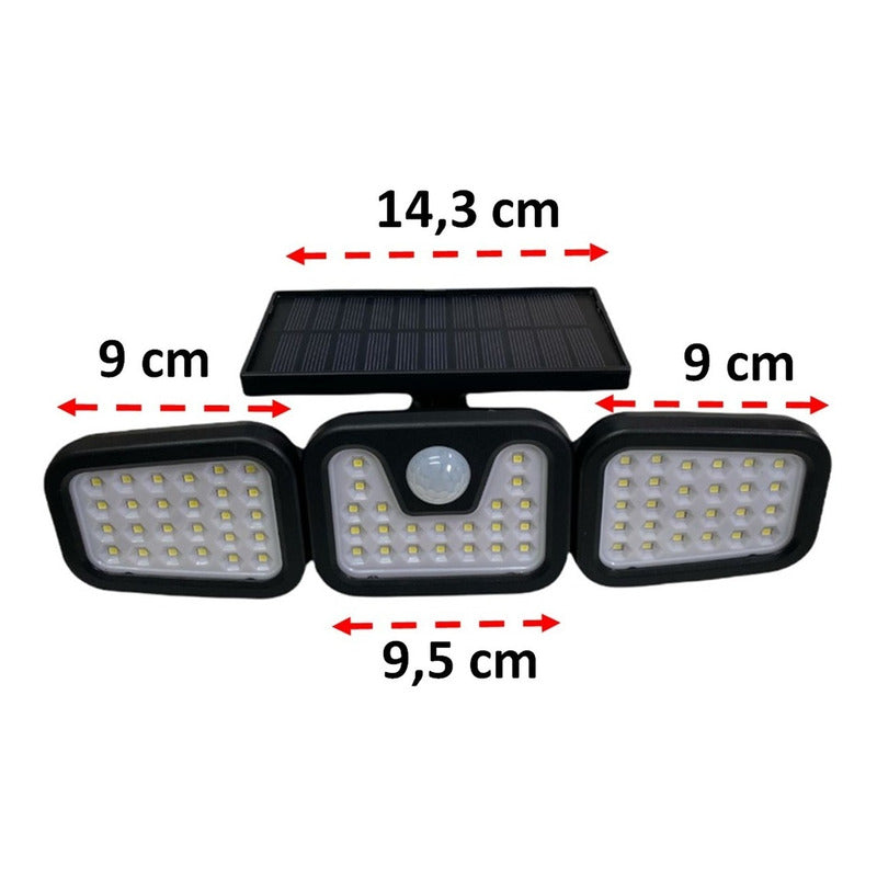 Pack X2 Focos Solar Led Exterior Foco Solar Con Sensor 74led