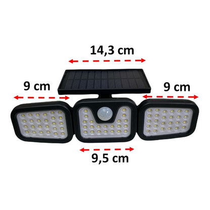 Pack X2 Focos Solar Led Exterior Foco Solar Con Sensor 74led