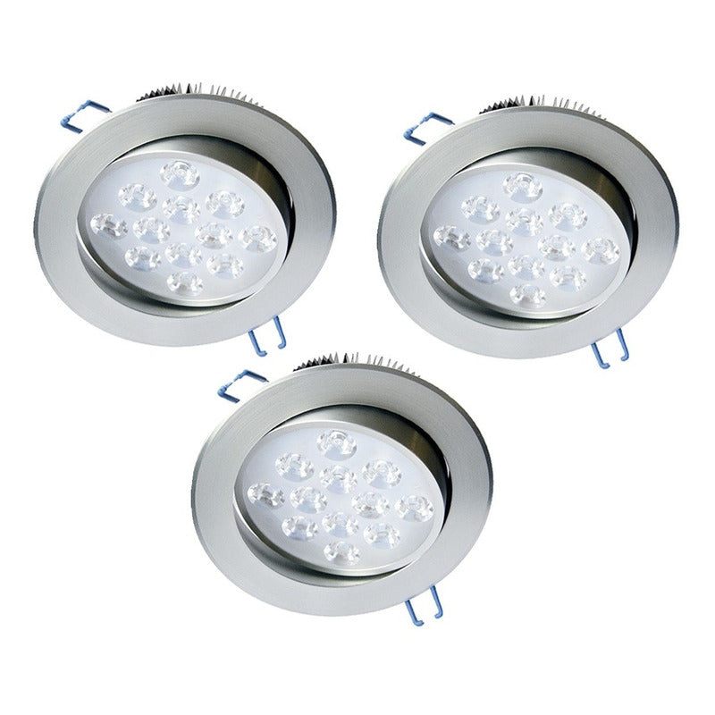 Pack X3 Focos Led Interior Embutido Foco Embutido Led 12w
