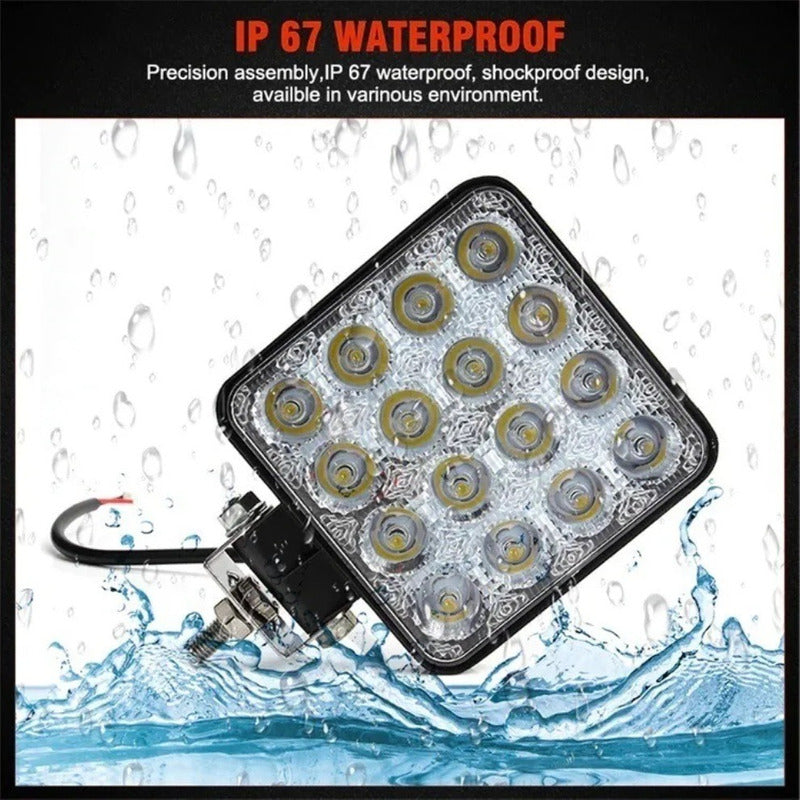 Pack X2 Focos Led Automovil Foco 4x4 Foco Neblineros Led 48w