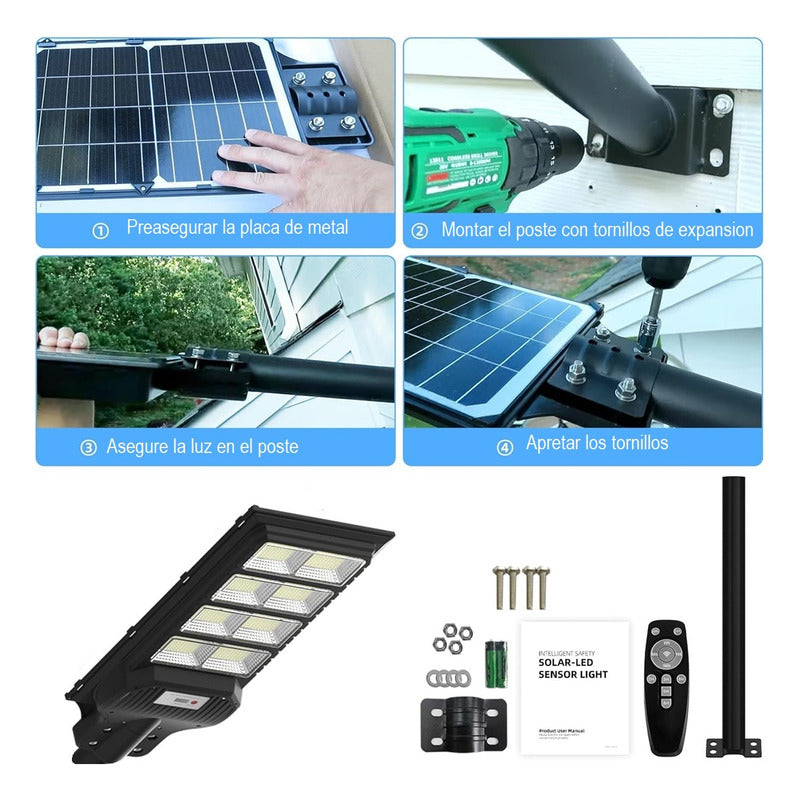 Pack X2 Foco Solar 1000w Con Sensor Foco Led Solar 1000w