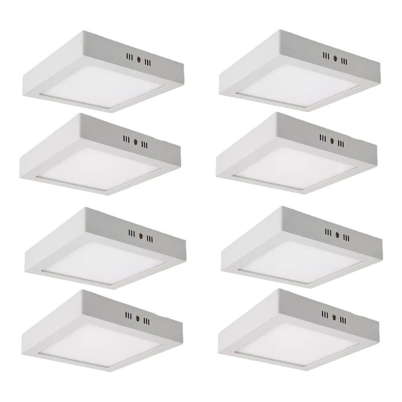 Pack X8 Foco Led Foco Led Sobrepuesto 18w Lamparas Techo