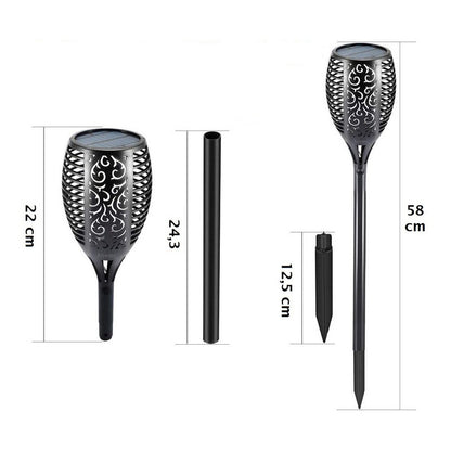 Estaca Solar Led Faroles Exterior Jardin Antorcha Estaca