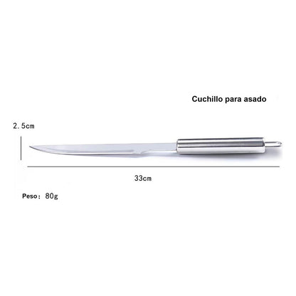 Kit Parrillero 18 Pcs Herramientas Para Asado Acero Inoxidab