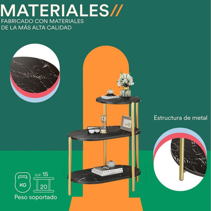Mesa Centro 3 Niveles Mesa Auxiliar Decorativa Mesa Lateral