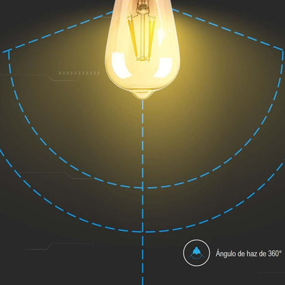 Pack X5 Ampolletas Vintage E27 Edison Filamento 4w Luz Calid