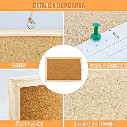 Pizarra Corcho Pizarra Corcho Grande Pizarra Corcho 60x40cm