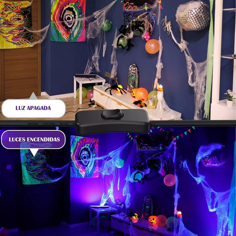 Pack X4 Luz Ultravioleta Luces Para Fiestas Barra Luz Negra