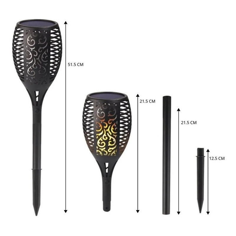 Estaca Solar Led Faroles Exterior Jardin Antorcha Estaca