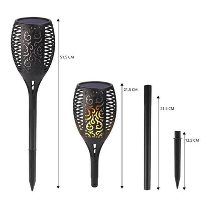 Estaca Solar Led Faroles Exterior Jardin Antorcha Estaca