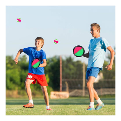Juego Paleta De Playa Con Velcro Y Pelota Atrapa Pelota