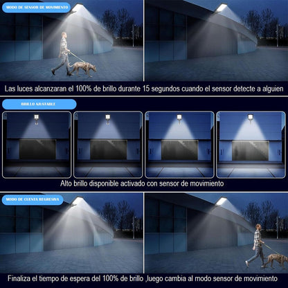 Pack X2 Foco Solar 1000w Con Sensor Foco Led Solar 1000w